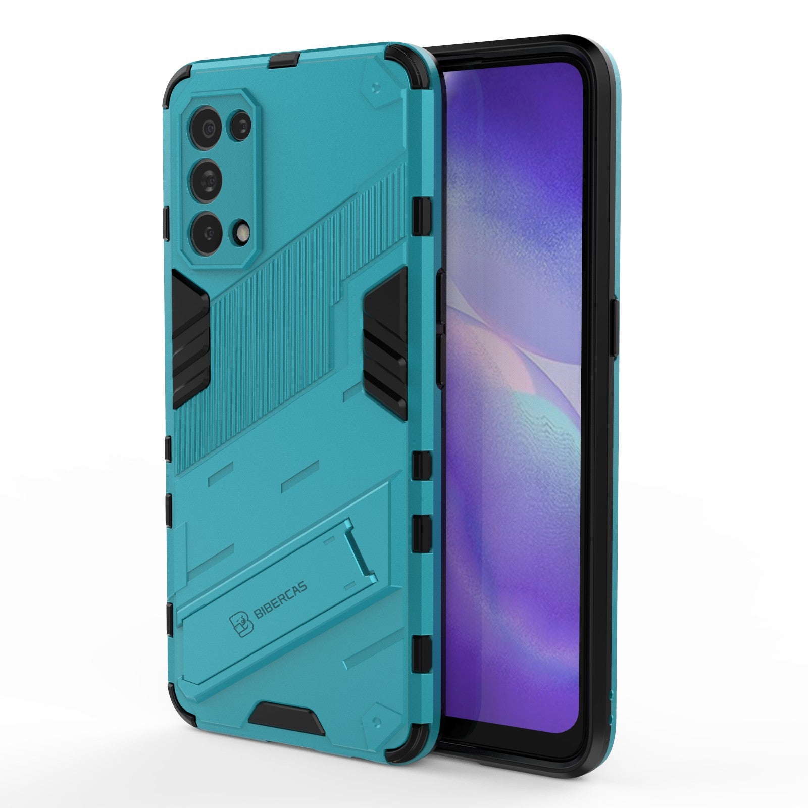Shockproof PC + TPU Hybrid Phone Case Cover with Kickstand for Oppo Reno5 5G/Reno5 4G/Reno5 K/Find X3 Lite