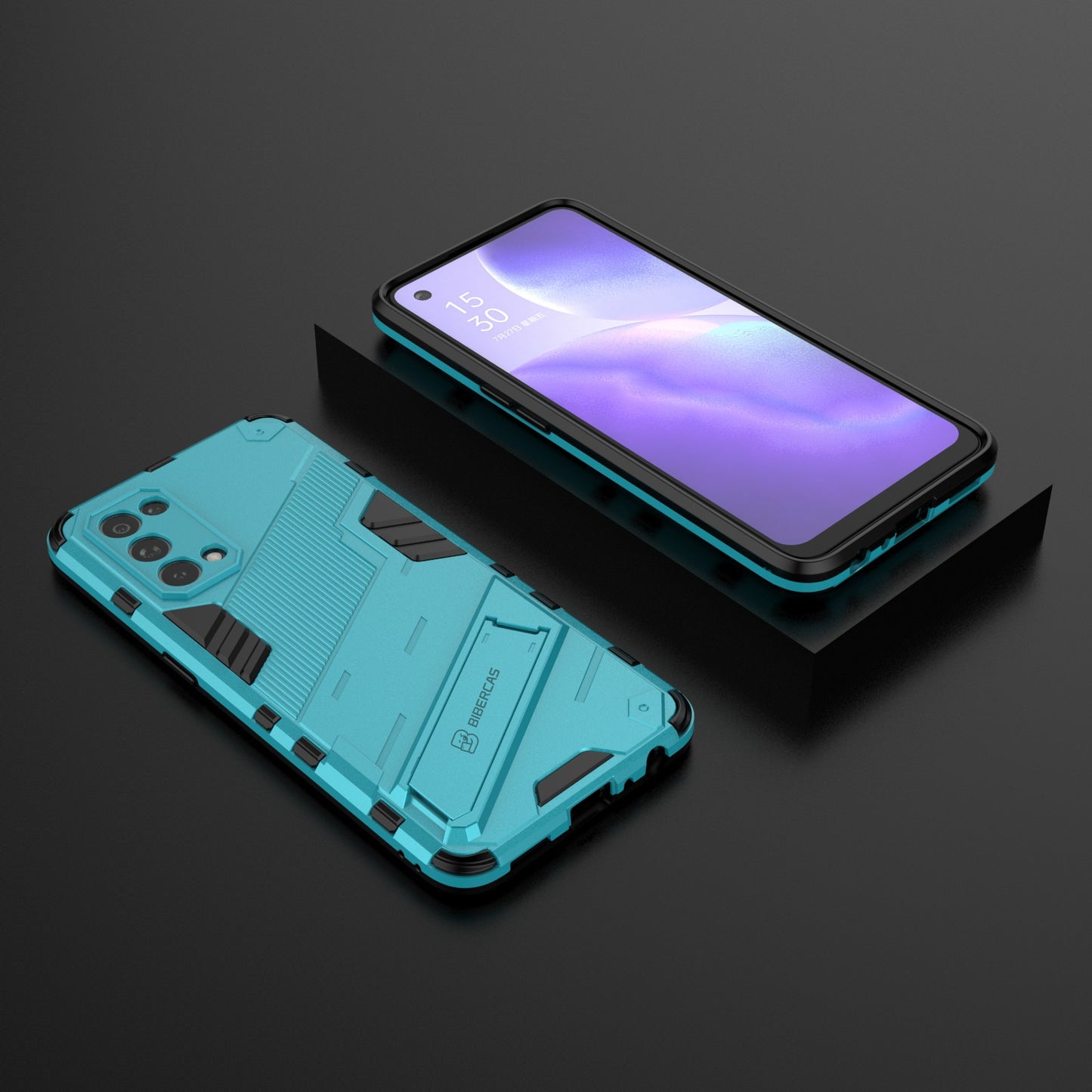 Shockproof PC + TPU Hybrid Phone Case Cover with Kickstand for Oppo Reno5 5G/Reno5 4G/Reno5 K/Find X3 Lite
