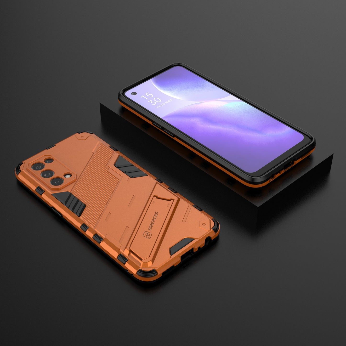Shockproof PC + TPU Hybrid Phone Case Cover with Kickstand for Oppo Reno5 5G/Reno5 4G/Reno5 K/Find X3 Lite