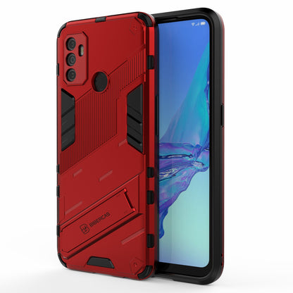 Shockproof PC + TPU Hybrid Phone Case Cover with Kickstand for Oppo A53 4G