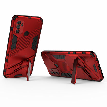 Shockproof PC + TPU Hybrid Phone Case Cover with Kickstand for Oppo A53 4G