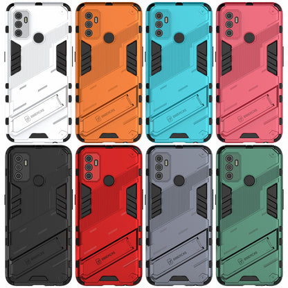Shockproof PC + TPU Hybrid Phone Case Cover with Kickstand for Oppo A53 4G