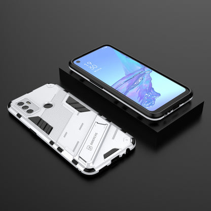 Shockproof PC + TPU Hybrid Phone Case Cover with Kickstand for Oppo A53 4G