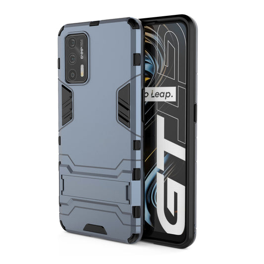 2 in 1 Plastic + TPU Combo Hybrid Phone Protector Cover Case with Kickstand for Realme GT 5G
