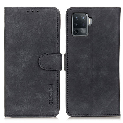 KHAZNEH Magnetic Clasp Wallet Design Retro Style PU Leather Case for Oppo A94/F19 Pro/Reno5 F