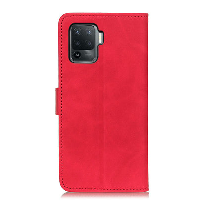 KHAZNEH Magnetic Clasp Wallet Design Retro Style PU Leather Case for Oppo A94/F19 Pro/Reno5 F