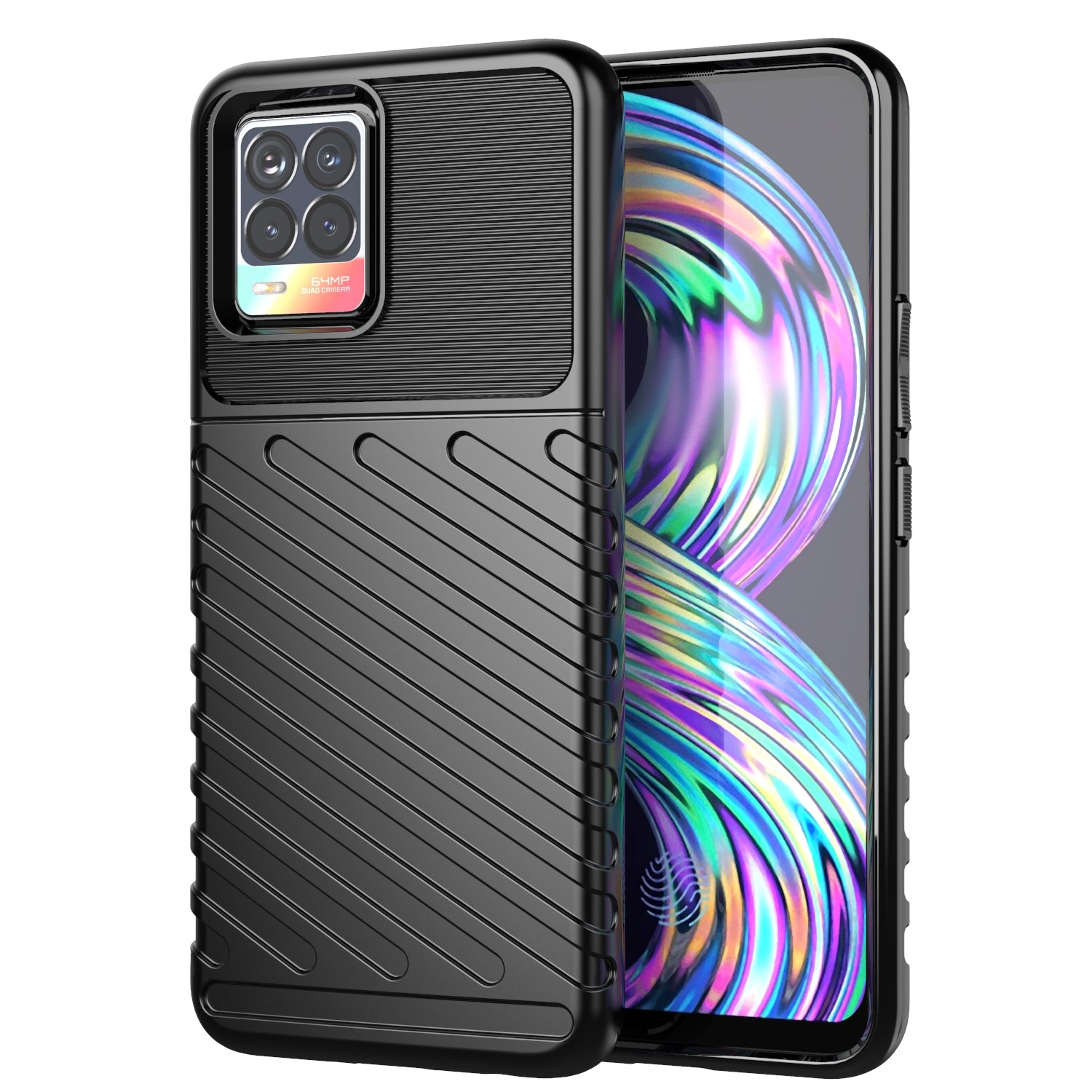 Thunder Series Twill Texture Stylish Flexible TPU Case Phone Shell for Realme 8/8 Pro