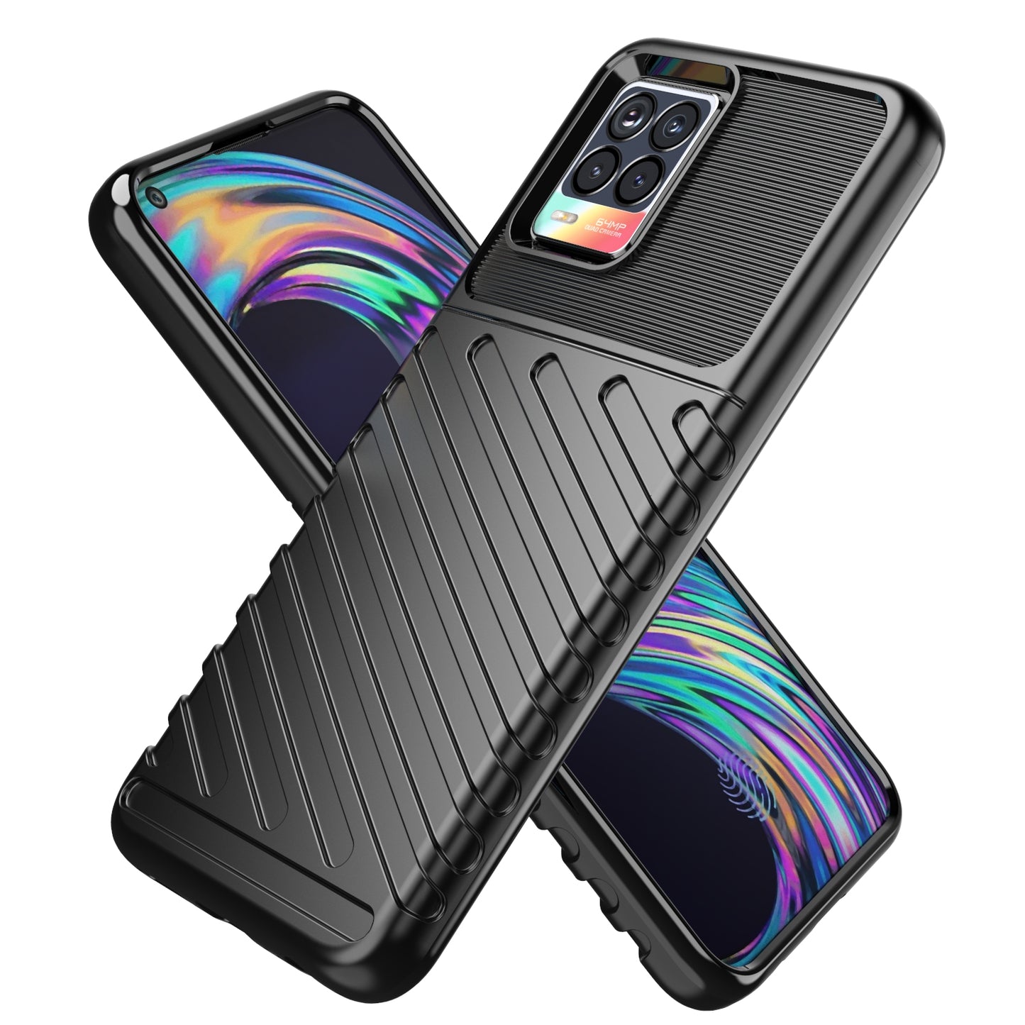 Thunder Series Twill Texture Stylish Flexible TPU Case Phone Shell for Realme 8/8 Pro