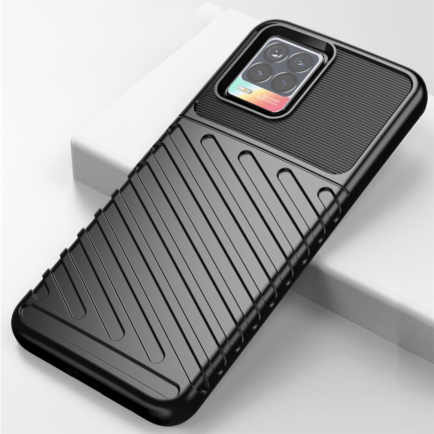 Thunder Series Twill Texture Stylish Flexible TPU Case Phone Shell for Realme 8/8 Pro