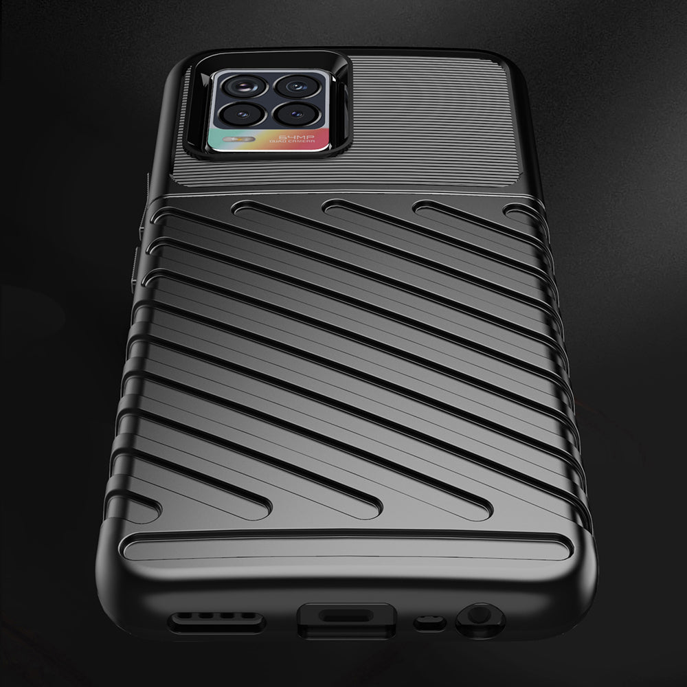 Thunder Series Twill Texture Stylish Flexible TPU Case Phone Shell for Realme 8/8 Pro