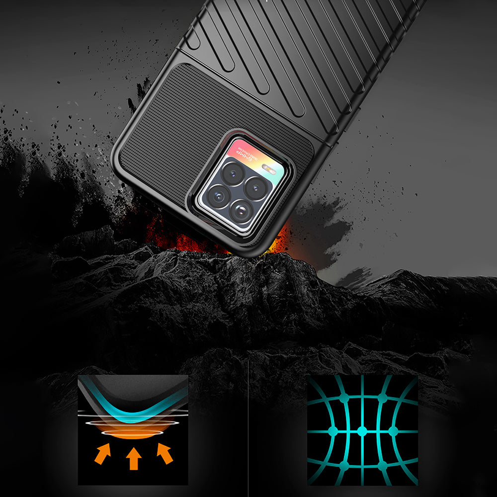 Thunder Series Twill Texture Stylish Flexible TPU Case Phone Shell for Realme 8/8 Pro