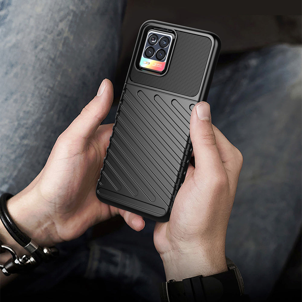 Thunder Series Twill Texture Stylish Flexible TPU Case Phone Shell for Realme 8/8 Pro