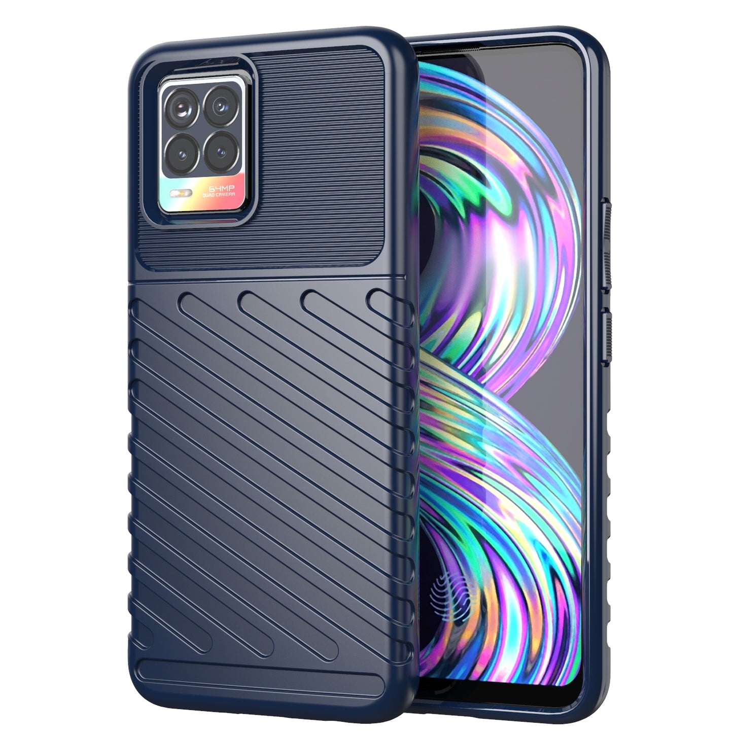 Thunder Series Twill Texture Stylish Flexible TPU Case Phone Shell for Realme 8/8 Pro