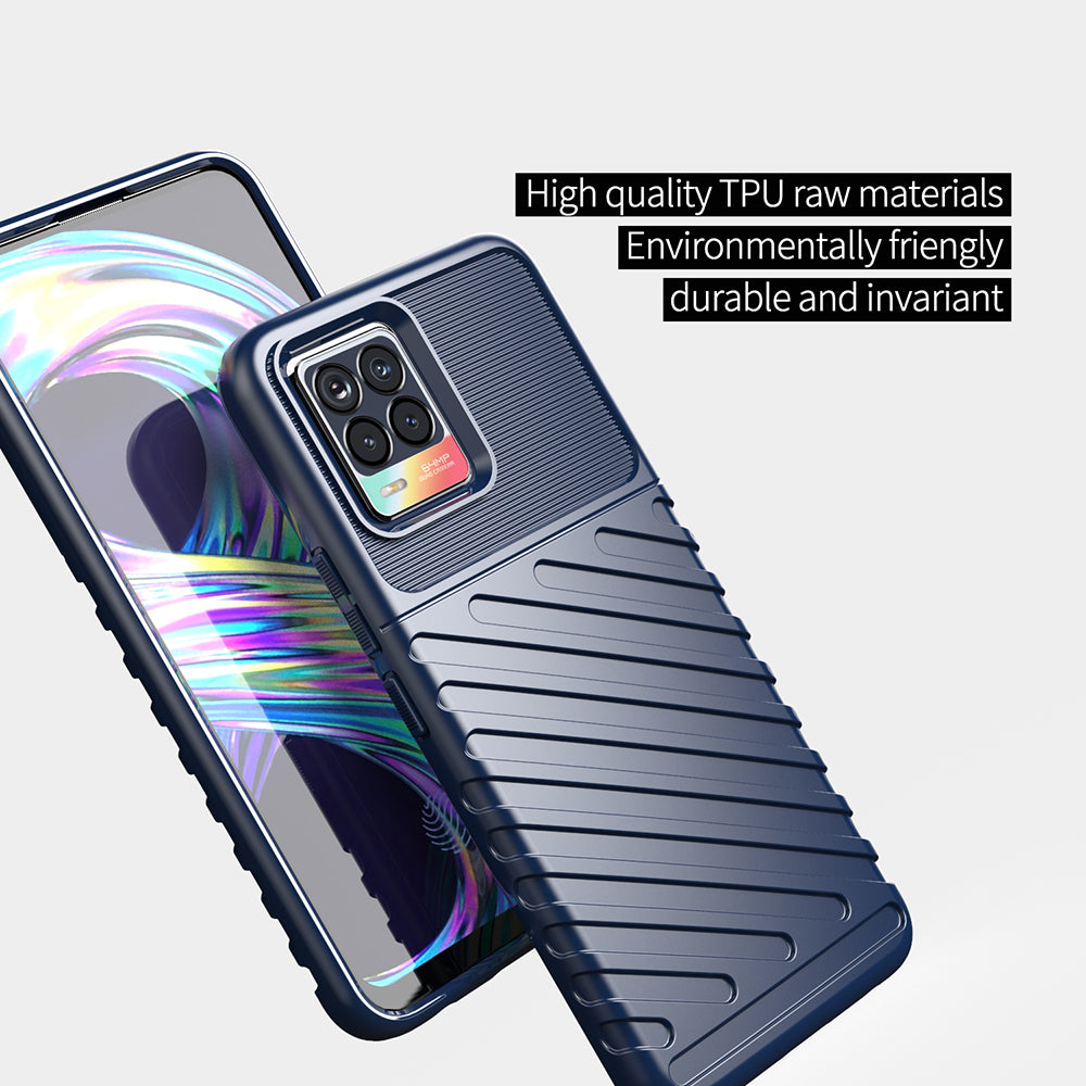 Thunder Series Twill Texture Stylish Flexible TPU Case Phone Shell for Realme 8/8 Pro