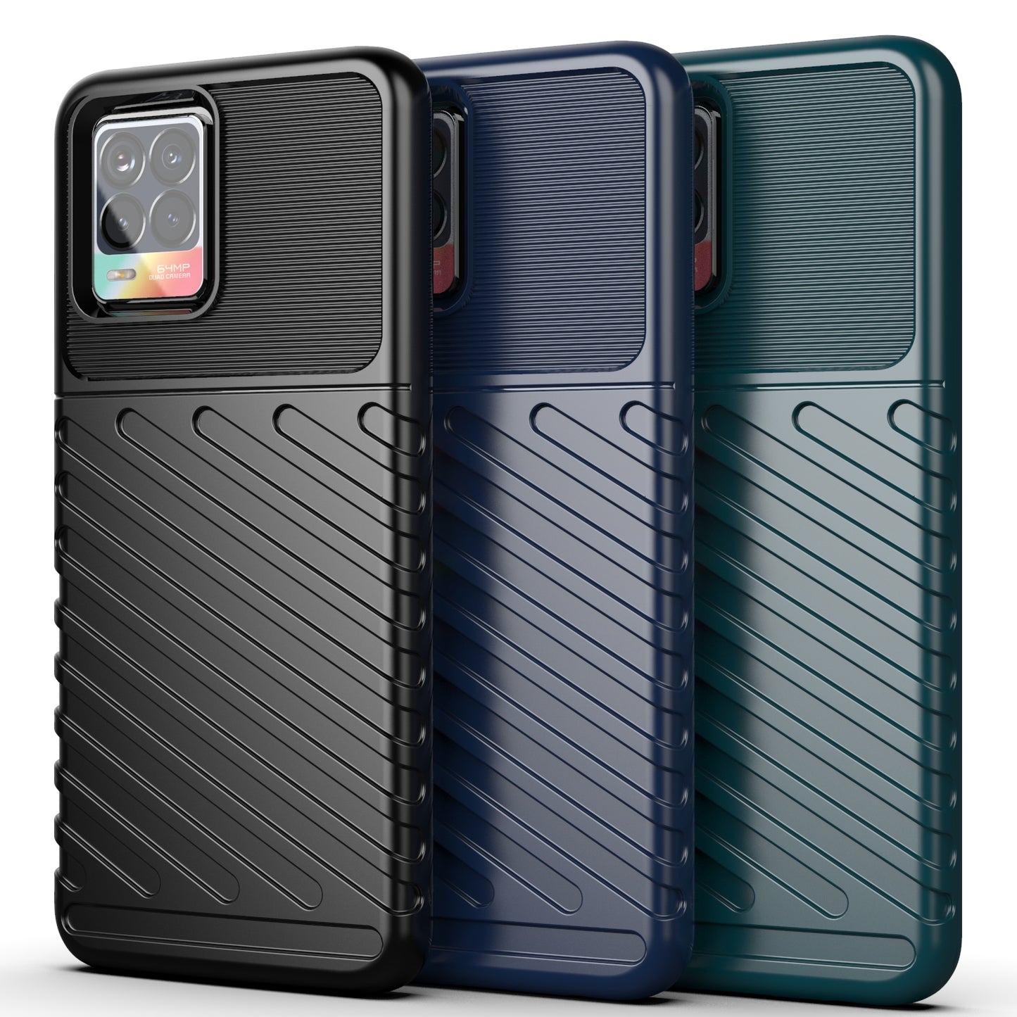 Thunder Series Twill Texture Stylish Flexible TPU Case Phone Shell for Realme 8/8 Pro