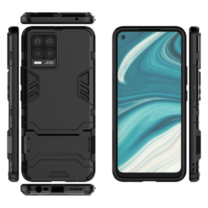 2-in-1 PC + TPU Hybrid Phone Case Cover Shell with Kickstand for Realme 8 4G