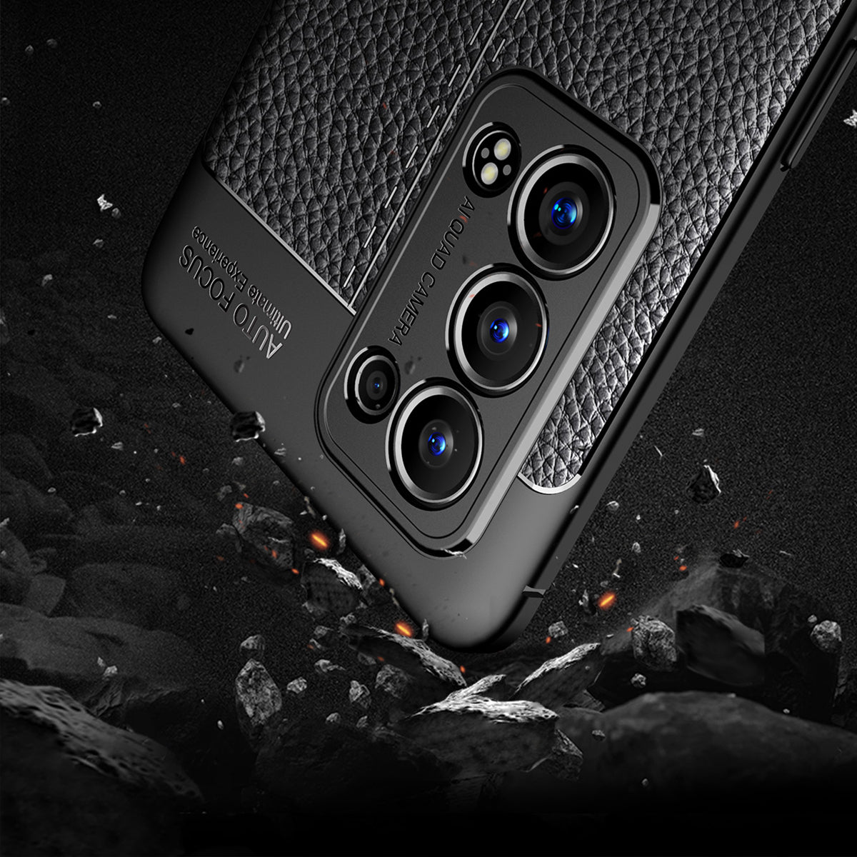 Litchi Texture Full Coverage Leather Flexible TPU Protective Back Cover Case for Oppo Reno6 Pro+ 5G/Pro 5G (Snapdragon)