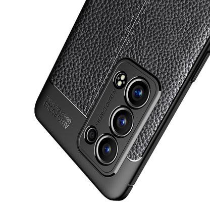 Litchi Texture Full Coverage Leather Flexible TPU Protective Back Cover Case for Oppo Reno6 Pro+ 5G/Pro 5G (Snapdragon)