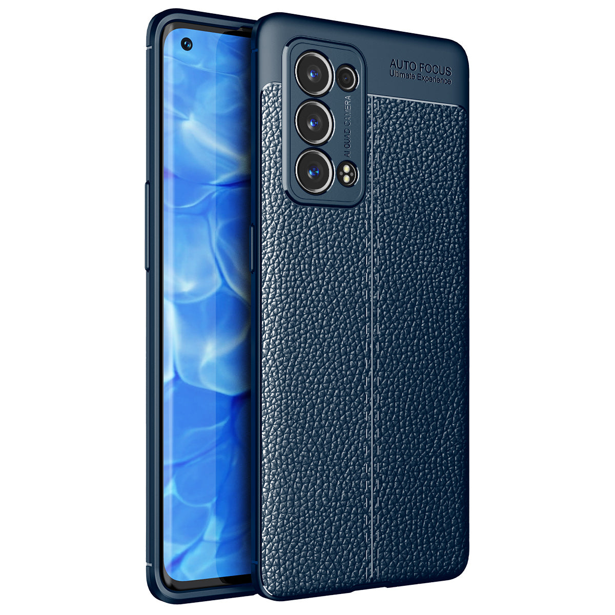 Litchi Texture Full Coverage Leather Flexible TPU Protective Back Cover Case for Oppo Reno6 Pro+ 5G/Pro 5G (Snapdragon)