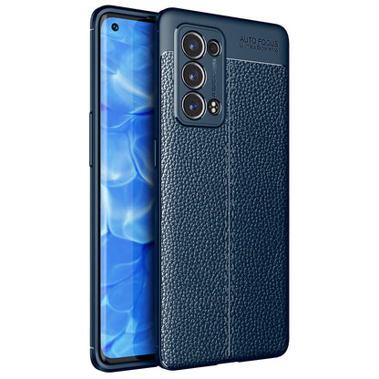 Litchi Texture Full Coverage Leather Flexible TPU Protective Back Cover Case for Oppo Reno6 Pro+ 5G/Pro 5G (Snapdragon)