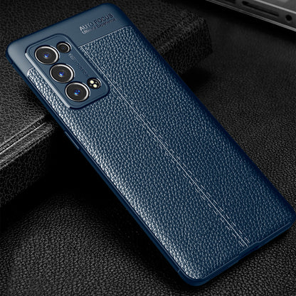 Litchi Texture Full Coverage Leather Flexible TPU Protective Back Cover Case for Oppo Reno6 Pro+ 5G/Pro 5G (Snapdragon)