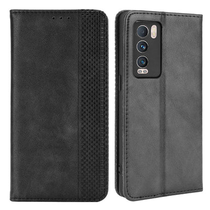 Retro Surface Well-Protected Anti-Drop Auto-Absorbed Leather Phone Wallet Stand Case Cover for Realme GT Explorer Master
