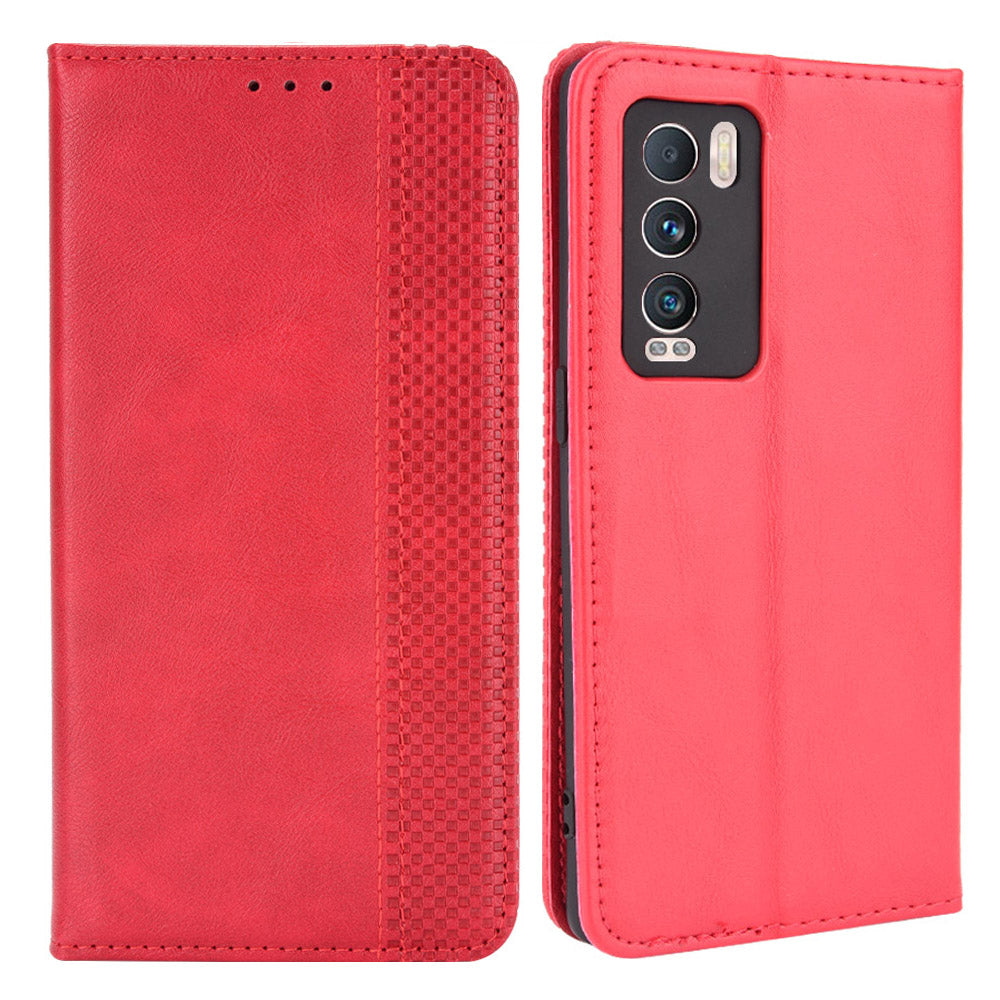 Retro Surface Well-Protected Anti-Drop Auto-Absorbed Leather Phone Wallet Stand Case Cover for Realme GT Explorer Master