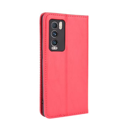 Retro Surface Well-Protected Anti-Drop Auto-Absorbed Leather Phone Wallet Stand Case Cover for Realme GT Explorer Master