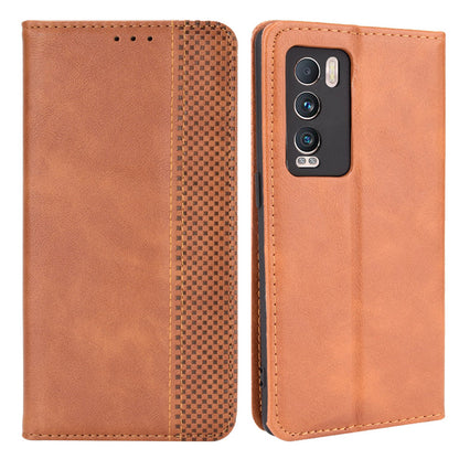 Retro Surface Well-Protected Anti-Drop Auto-Absorbed Leather Phone Wallet Stand Case Cover for Realme GT Explorer Master