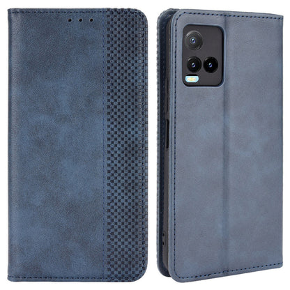 Retro Textured Surface Magnetic Automatic Closing for vivo Y33s/Y21/Y21s Leather Phone Wallet Stand Cover