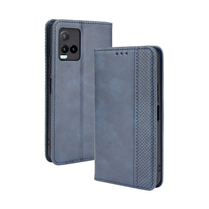 Retro Textured Surface Magnetic Automatic Closing for vivo Y33s/Y21/Y21s Leather Phone Wallet Stand Cover