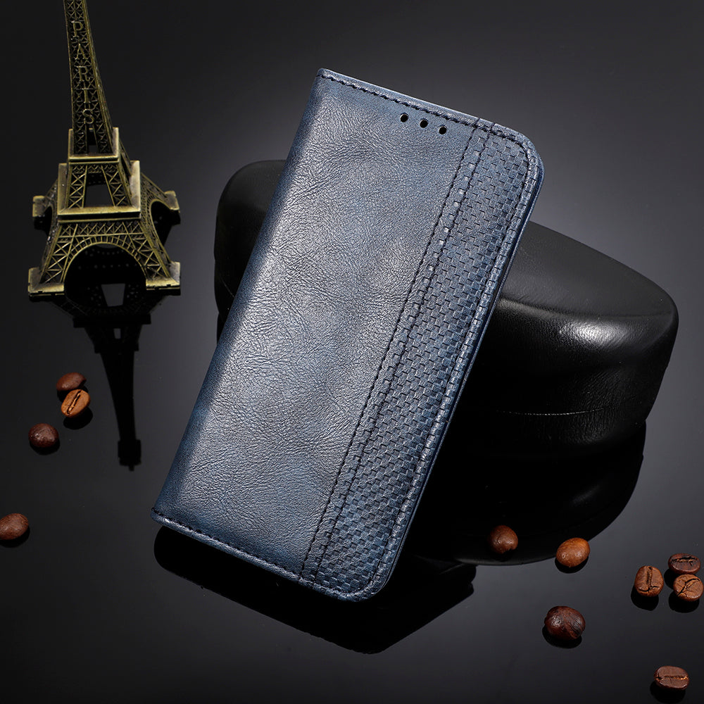 Retro Textured Surface Anti-Drop Phone Leather Case Wallet Stand Cover for vivo iQOO 8