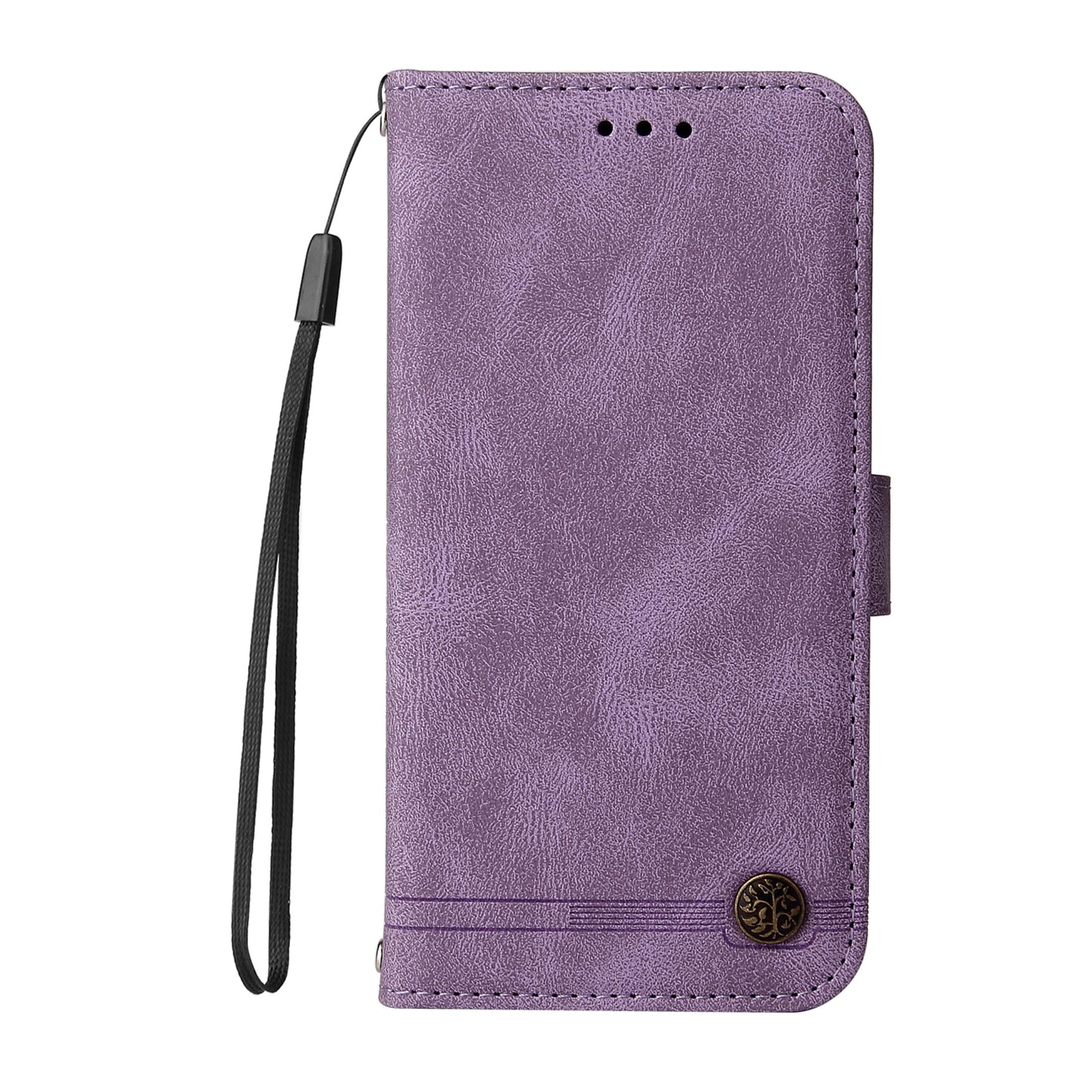 Retro Tree Pattern Metal Button Decor Stand Wallet PU Leather Phone Case Cover for Realme GT Neo2 5G/GT Neo 3T 5G