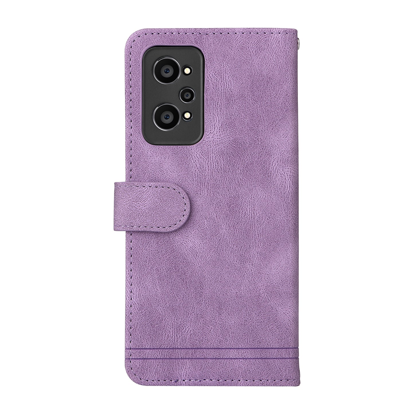 Retro Tree Pattern Metal Button Decor Stand Wallet PU Leather Phone Case Cover for Realme GT Neo2 5G/GT Neo 3T 5G