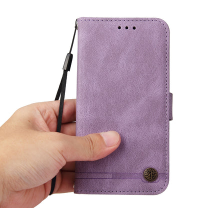 Retro Tree Pattern Metal Button Decor Stand Wallet PU Leather Phone Case Cover for Realme GT Neo2 5G/GT Neo 3T 5G