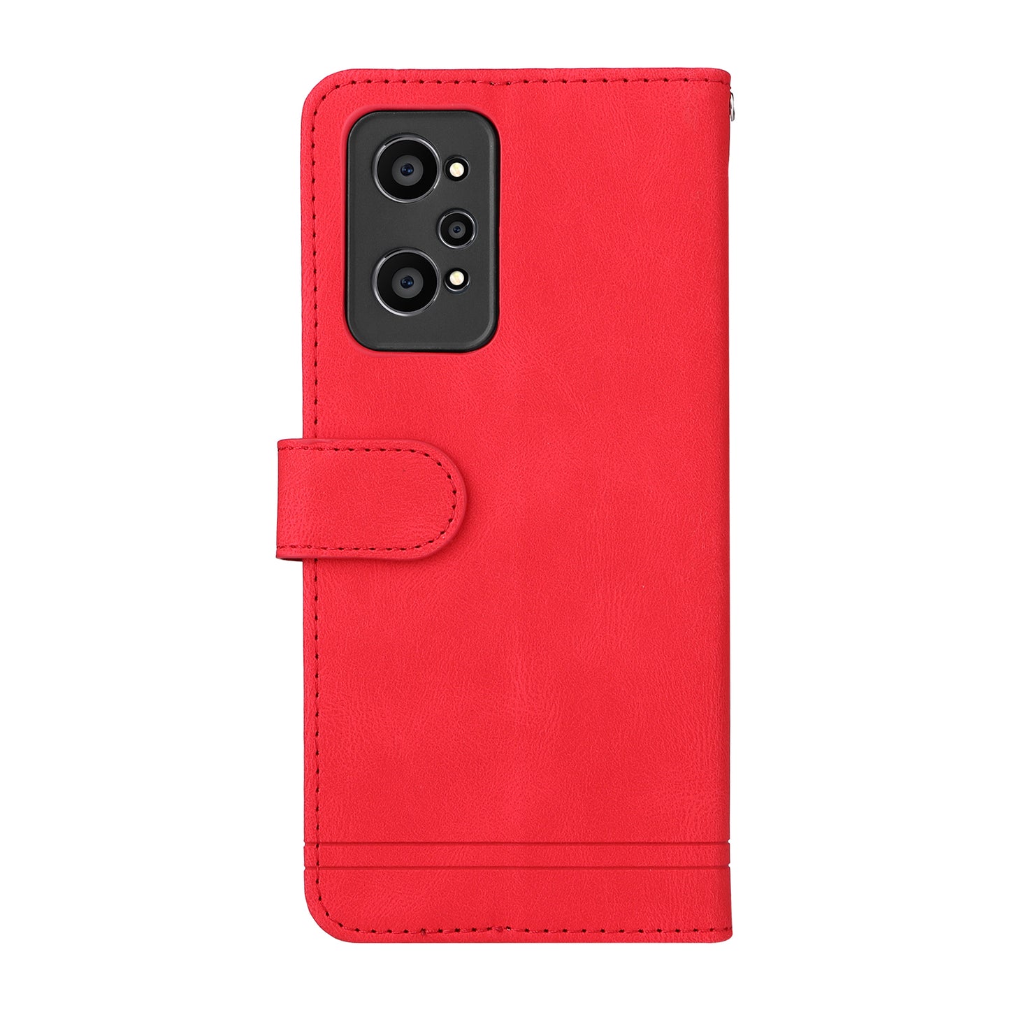 Retro Tree Pattern Metal Button Decor Stand Wallet PU Leather Phone Case Cover for Realme GT Neo2 5G/GT Neo 3T 5G