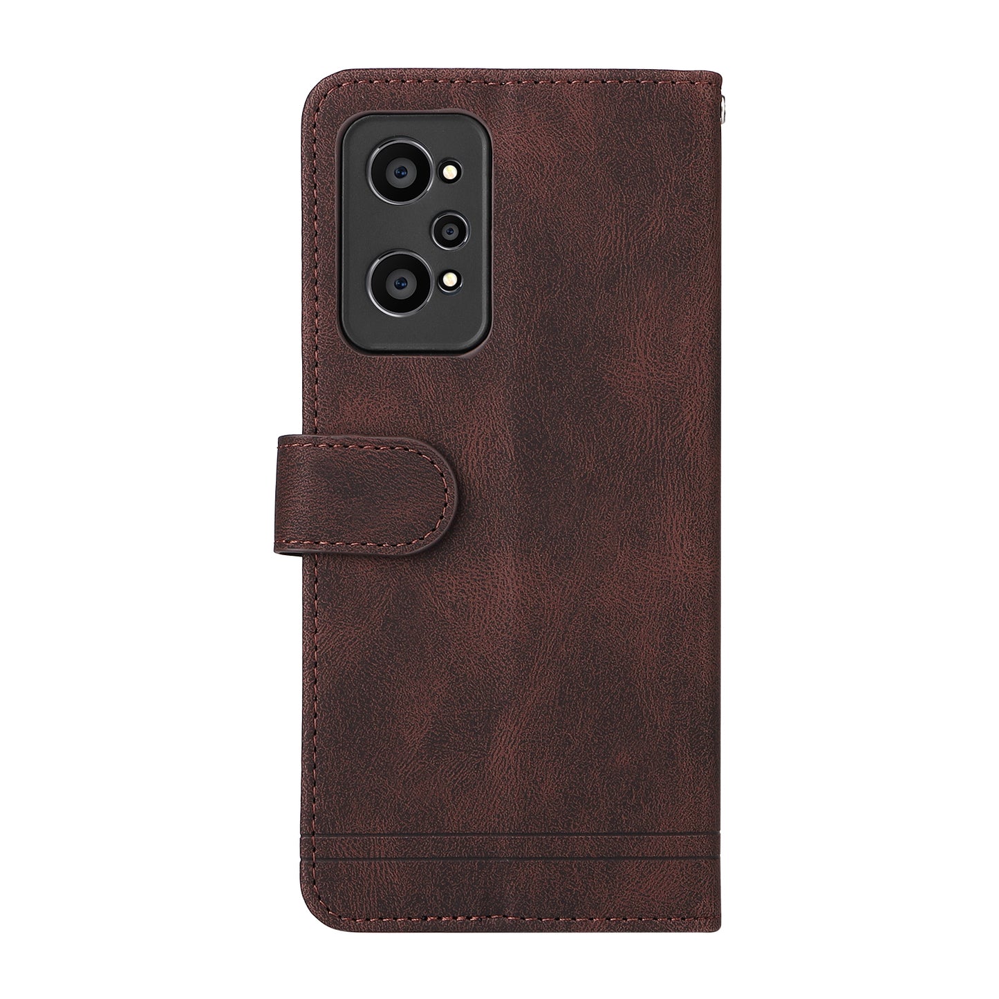 Retro Tree Pattern Metal Button Decor Stand Wallet PU Leather Phone Case Cover for Realme GT Neo2 5G/GT Neo 3T 5G