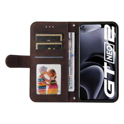 Retro Tree Pattern Metal Button Decor Stand Wallet PU Leather Phone Case Cover for Realme GT Neo2 5G/GT Neo 3T 5G