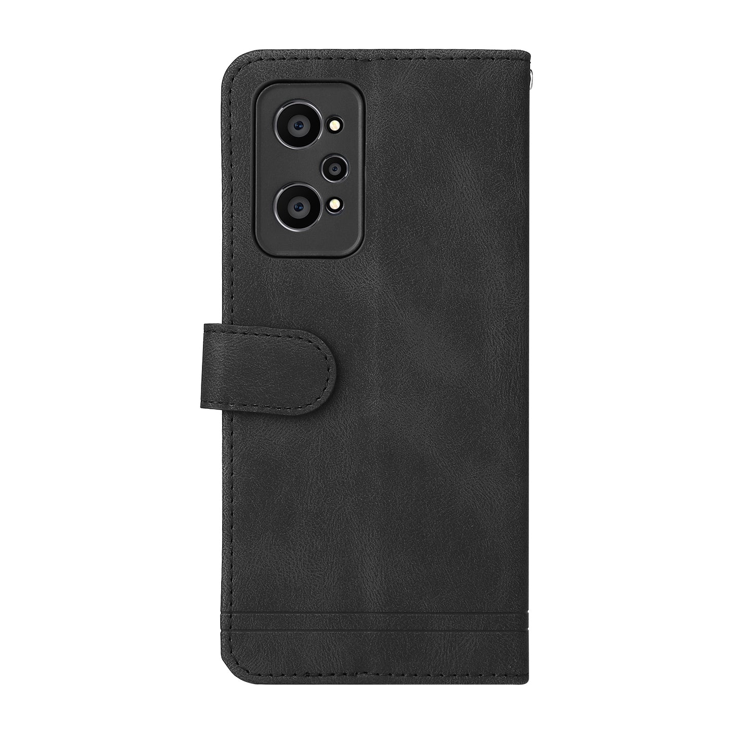 Retro Tree Pattern Metal Button Decor Stand Wallet PU Leather Phone Case Cover for Realme GT Neo2 5G/GT Neo 3T 5G