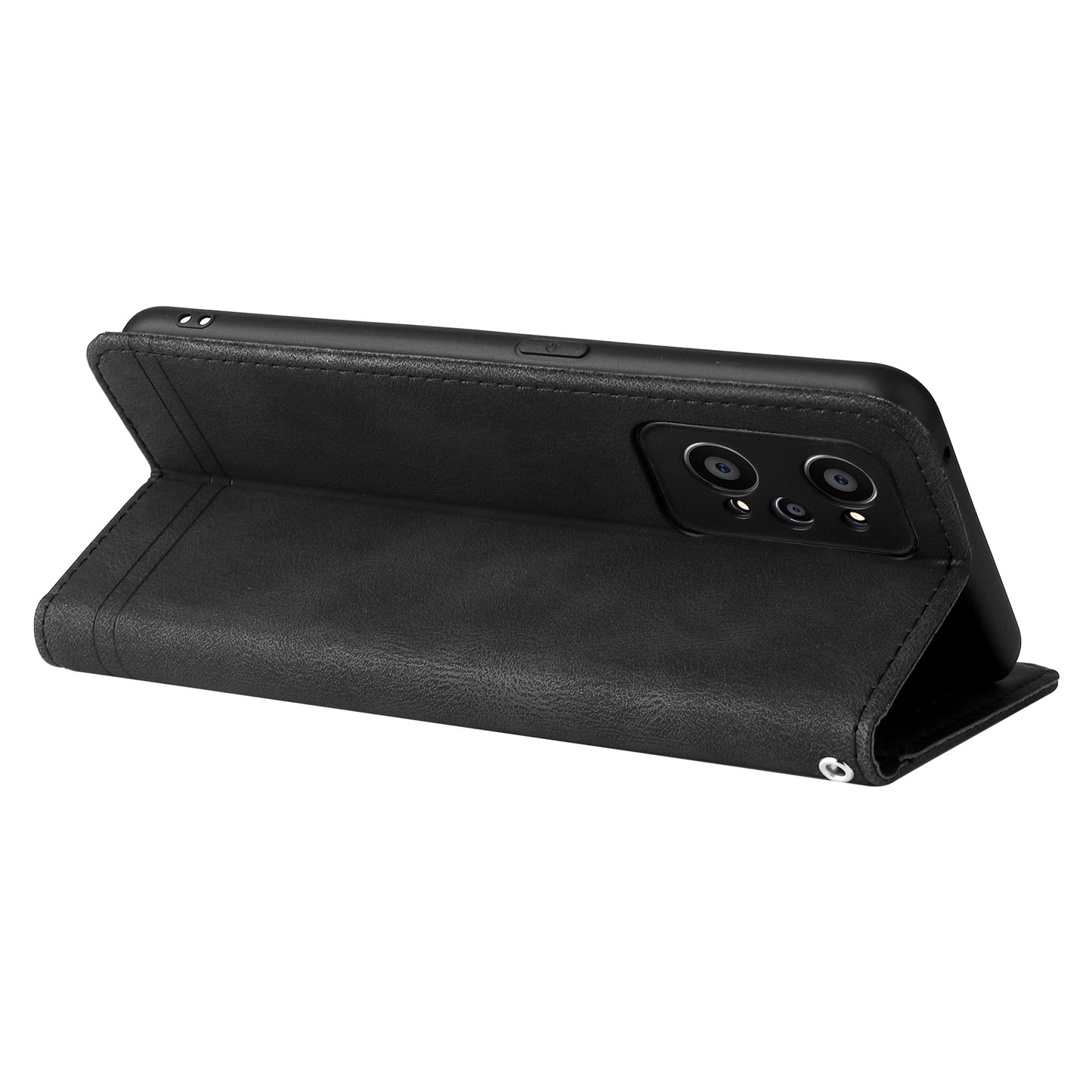 Retro Tree Pattern Metal Button Decor Stand Wallet PU Leather Phone Case Cover for Realme GT Neo2 5G/GT Neo 3T 5G