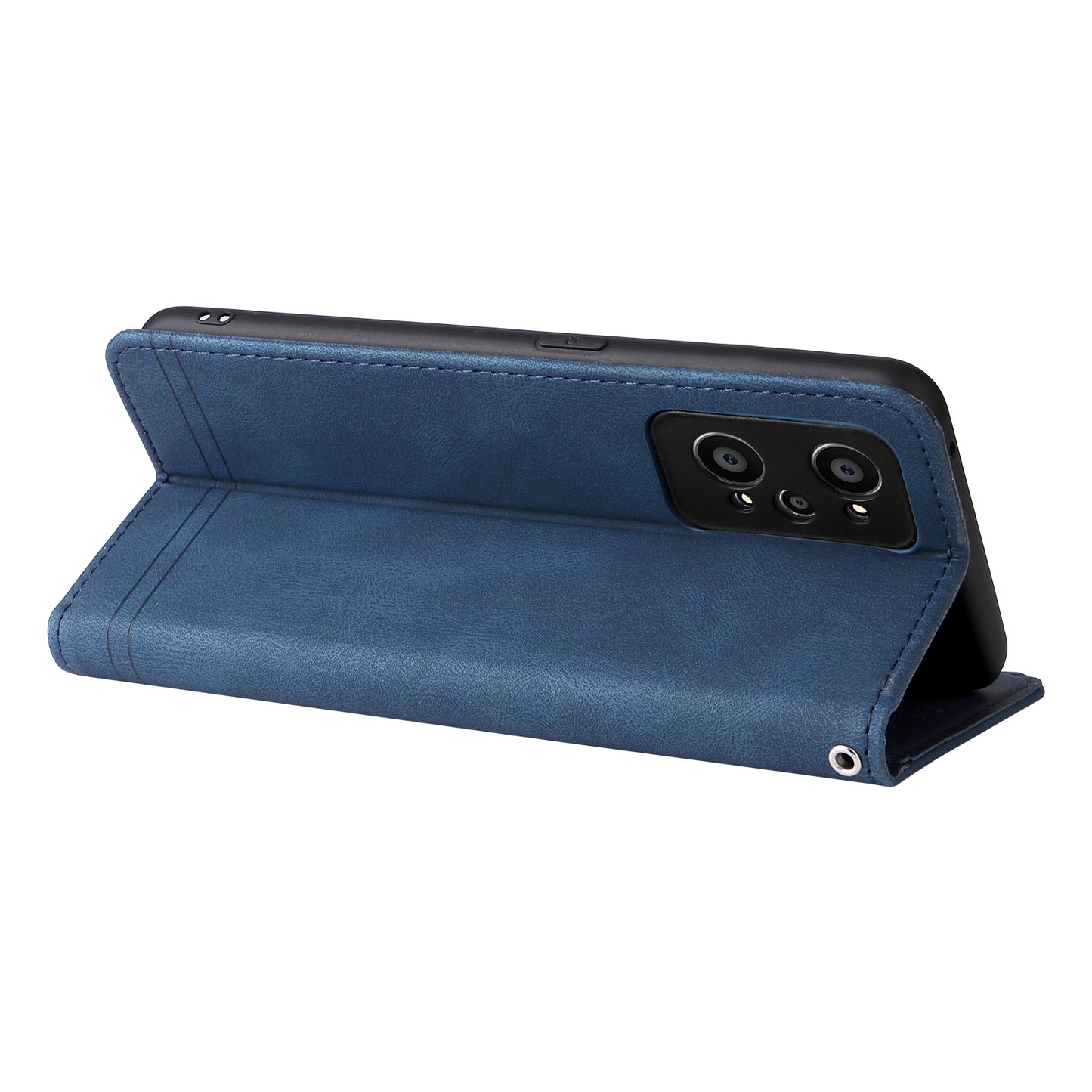 Retro Tree Pattern Metal Button Decor Stand Wallet PU Leather Phone Case Cover for Realme GT Neo2 5G/GT Neo 3T 5G