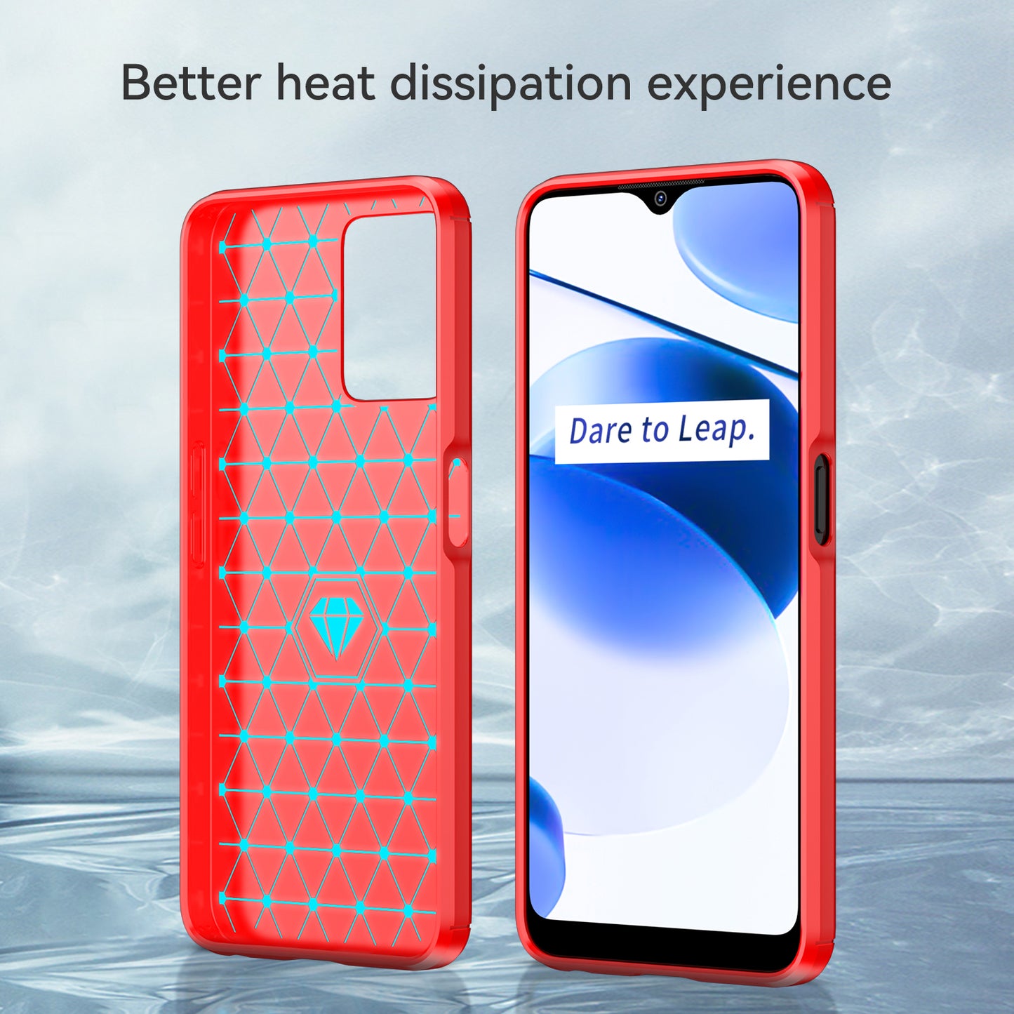 1.8mm Soft TPU Case for Realme C35, Carbon Fiber Texture Brushed Surface Phone Shell