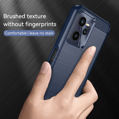 1.8mm Soft TPU Case for Realme C35, Carbon Fiber Texture Brushed Surface Phone Shell