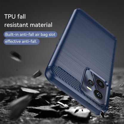 1.8mm Soft TPU Case for Realme C35, Carbon Fiber Texture Brushed Surface Phone Shell