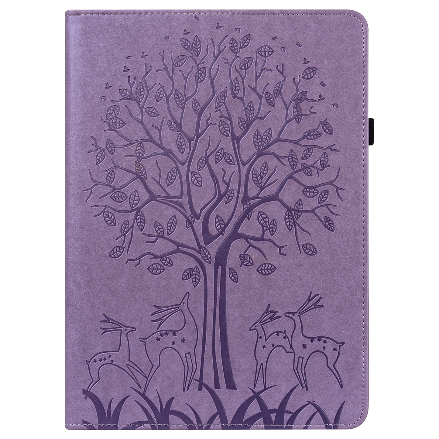 For Oppo Pad Tree Deer Imprinted Stand PU Leather Tablet Cover Card Holder Protective Case with Elastic Band Closure