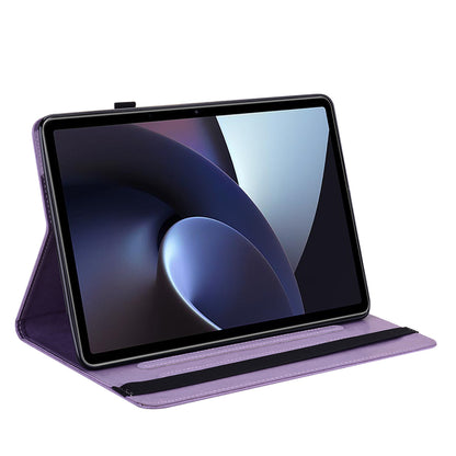 For Oppo Pad Tree Deer Imprinted Stand PU Leather Tablet Cover Card Holder Protective Case with Elastic Band Closure