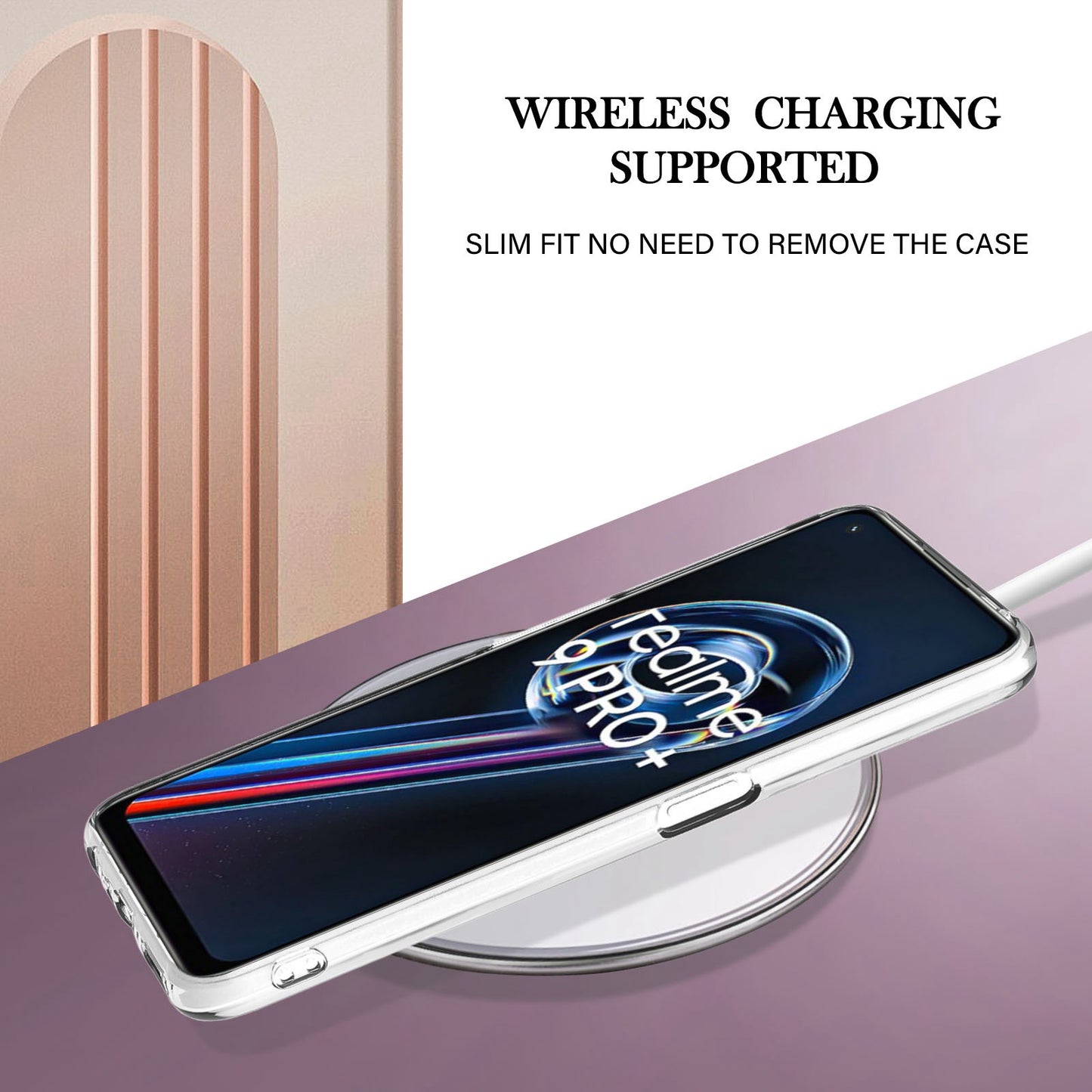 YB IMD Series-2 Phone Case for Realme 9 Pro/V25, Electroplating Frame IMD Marble Pattern Flexible TPU Cover