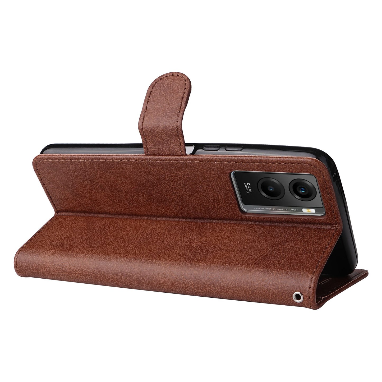 KT Leather Series-2 Wallet Purse Case for vivo Y55s 5G, PU Leather Folio Stand Magnetic Shockproof Protective Cover with Wrist Strap