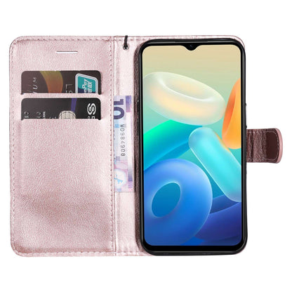 KT Leather Series-2 Wallet Purse Case for vivo Y55s 5G, PU Leather Folio Stand Magnetic Shockproof Protective Cover with Wrist Strap