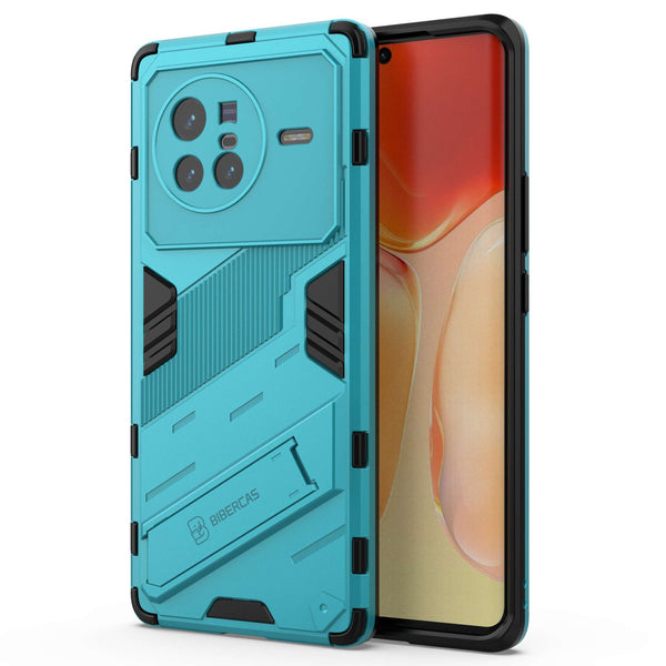 For vivo X80 5G Kickstand Combo PC + TPU Case Drop-proof Dual Layer Protective Cell Phone Shell